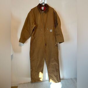 Carhartt men’s 996QZS Brown/Tan Duck Insulated One‑Piece Coverall size 50 short